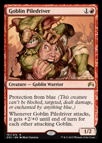 Mint/Near-Mint, English - 1 x MTG Goblin Piledriver - Foil Magic