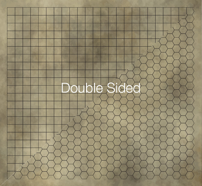 Magnetic Dungeon Gaming Mat (Double-Sided 1 Squares/Hexes)