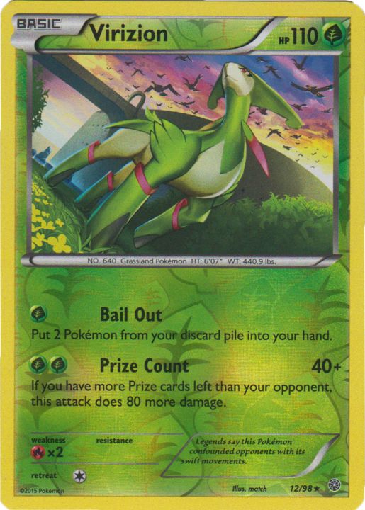 Virizion - 12/98 - Holo Rare - Reverse Holo