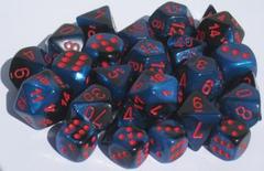 7 Black-Starlight w/Red Gemini Polyhedral Dice Set - CHX26458