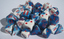 26457 Astral Blue-White w/red Gemini Polyhedral Dice Set -