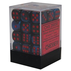 36 Gemini Black-Starlight/red 12mm d6 Dice Block CHX26858