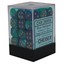 36 Gemini Blue-Teal/gold 12mm d6 Dice Block - CHX26859