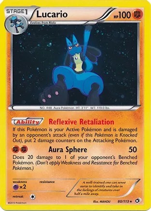 Lucario - 80/113 - Cosmo Holo Legendary Treasures Symbol