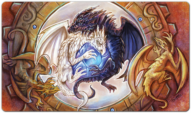 Inked Black White Crystal Playmat