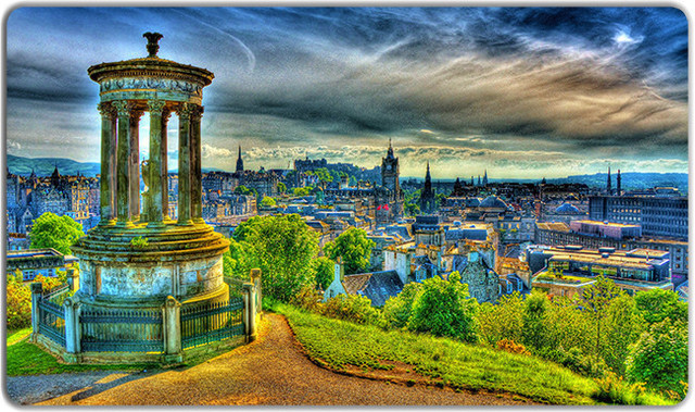 Inked Calton Hill Scotland Playmat