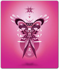 Inked Pink Angel Two Player Mat