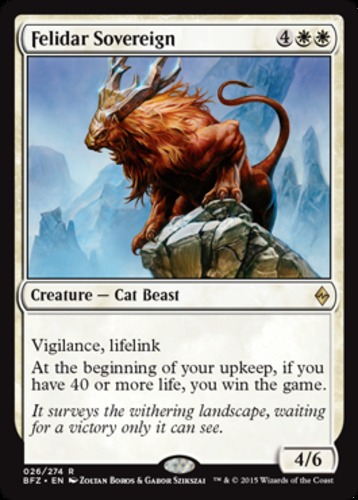 Felidar Sovereign 1x FOIL BFZ MTG Battle for Zendikar Rare MINT white Felidar Sovereign 1x FOIL BFZ MTG Battle for Zendikar Rare MINT white