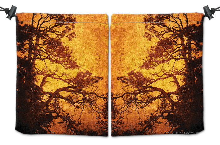 Inked Parchment Tree Dice Bag