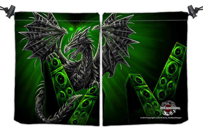 Inked Electric Dragon Dicebag