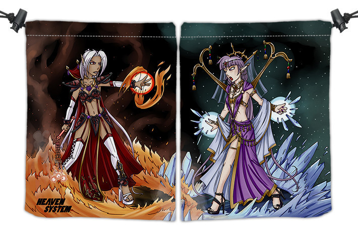 Inked Fire and Ice Dicebag