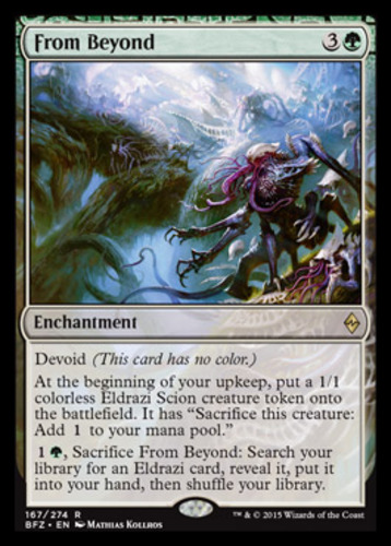 From Beyond 1x FOIL BFZ MTG Battle for Zendikar Rare MINT green From Beyond 1x FOIL BFZ MTG Battle for Zendikar Rare MINT green