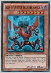 Ally of Justice Thunder Armor - HA02-EN021 - Super Rare - 1st Edition