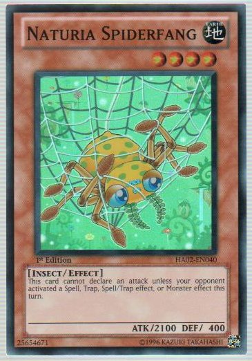 Naturia Spiderfang - HA02-EN040 - Super Rare - 1st Edition