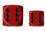 12 Red /black Opaque 16mm D6 Dice Block - CHX25614