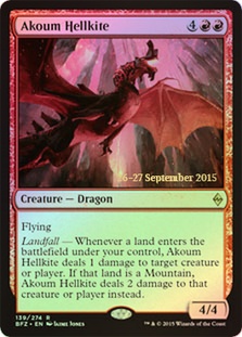 Akoum Hellkite - Foil - Prerelease Promo