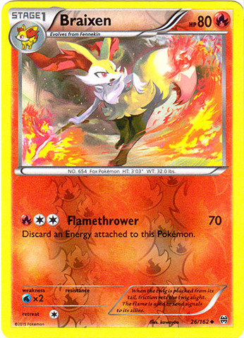 Braixen - 26/162 - Uncommon - Reverse Holo