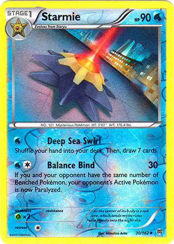 Starmie - 30/162 - Uncommon - Reverse Holo