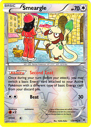 Smeargle - 123/162 - Rare - Reverse Holo