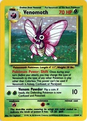 Venomoth - 13/64 - Holo Rare - Unlimited Edition - Missing Set Symbol