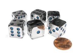 Metal Dice - Blue Pips (15mm)