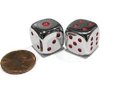 Metal Dice - Red Pips (15mm)