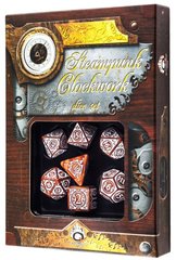 Caramel-White Steampunk Clockwork Dice Set (7)