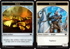 Gold Token - Knight Token - White