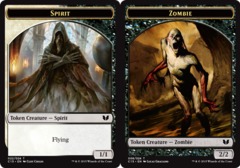 Zombie Token - Spirit Token - Black - White/Black