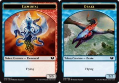 Drake Token - Elemental Token - Blue/Red