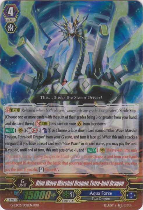 Blue Wave Marshal Dragon, Tetra-boil Dragon - G-CB02/002EN - RRR Blue Wave Marshal Dragon, Tetra-boil Dragon - G-CB02/002EN - RRR