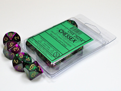 Chessex Gemini Green-Purple/gold set of ten d10 dice (Chx26234)