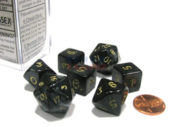 Chessex Black with Gold 7 Pearlescent Polyhedral Cheat Dice Set (chx 29018)