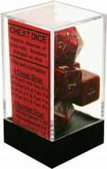 Chessex Red with Gold 7 Pearlescent Polyhedral Cheat Dice Set (chx 29014)
