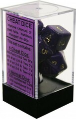 Chessex  Purple with  Gold 7 Pearlescent Polyhedral Cheat Dice Set (chx 29017)