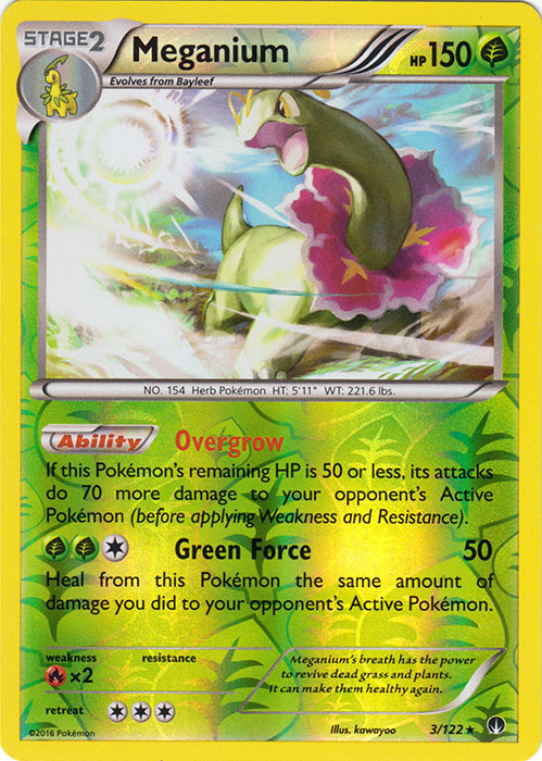 Meganium - 3/122 - Holo Rare -  Reverse Holo