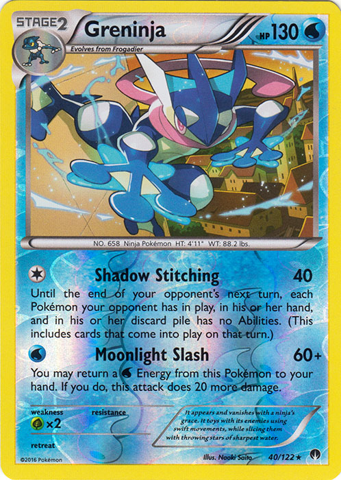 Greninja - 40/122 - Rare - Reverse Holo