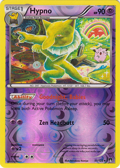 Hypno - 51/122 - Rare - Reverse Holo