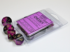 Gemini Black-Purple w/Gold Set of 10 d10 Dice CHX 26240