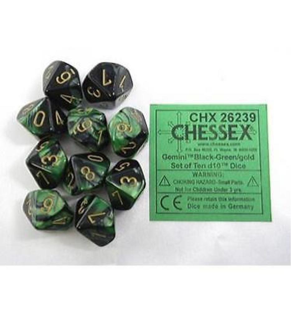 Gemini D10: Black & Green with Gold (10) CHX 26239