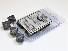 Opaque Dark Grey with Copper-Ten Sided Die D10 (10) CHX 25220