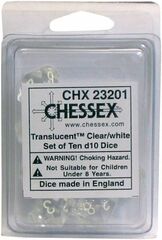 Translucent D10: Clear with White (10) CHX 23201