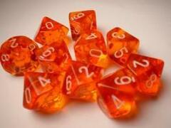 Translucent Orange d10 Dice Set of 10 CHX 23203