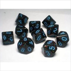 Blue Stars Speckled - Ten Sided Die d10 Set (10) CHX 25138