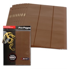 BCW Side Loading 18 Pocket Pro Pages - Brown