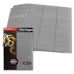 BCW Side Loading 18 Pocket Pro Pages - Gray