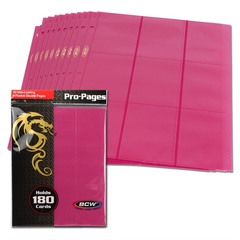 BCW Side Loading 18 Pocket Pro Pages - Pink