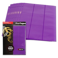 BCW Side Loading 18 Pocket Pro Pages - Purple