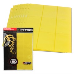 BCW Side Loading 18 Pocket Pro Pages - Yellow