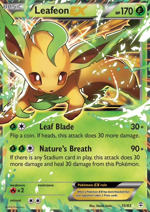 Leafeon EX - 10/83 - Holo Rare ex